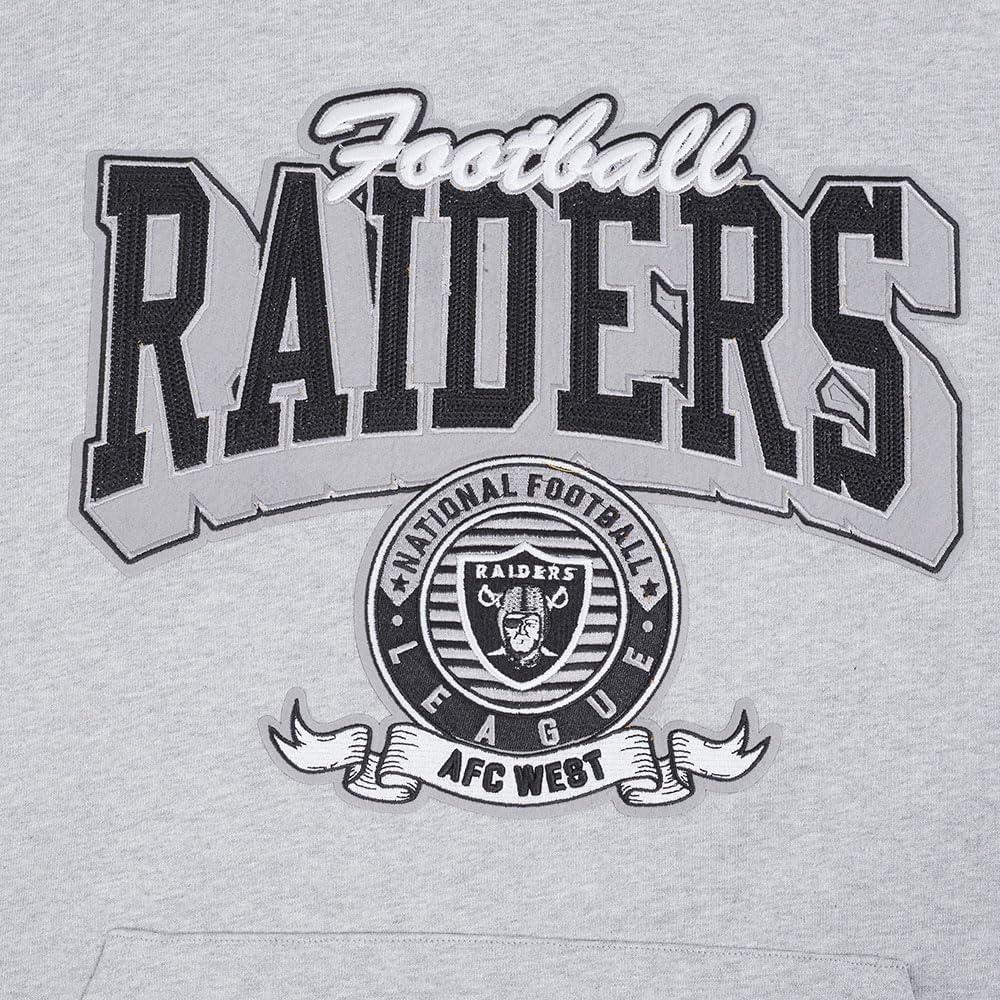 imagePro Standard Mens NFL Team Badge Brushed Back French Terry Pull Over HoodieGrey