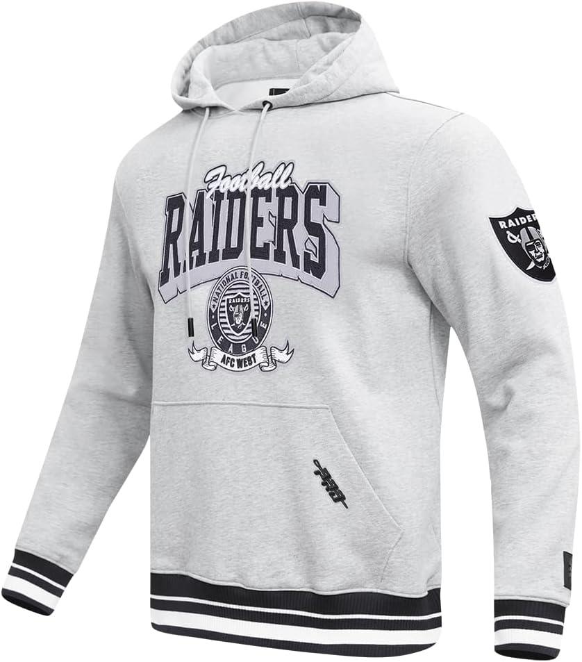imagePro Standard Mens NFL Team Badge Brushed Back French Terry Pull Over HoodieGrey