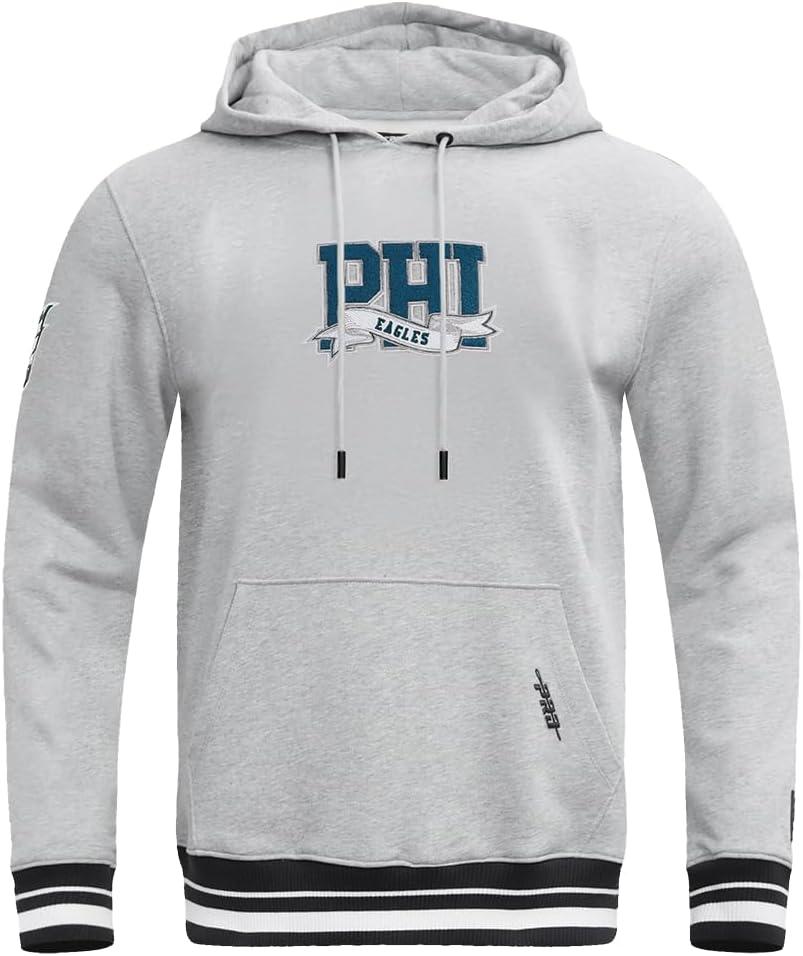 imagePro Standard Mens NFL Team Pennants Brushed Back French Terry Pull Over HoodieGrey