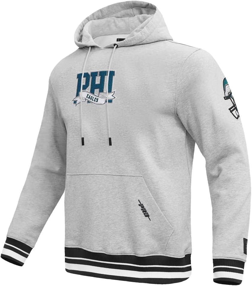 imagePro Standard Mens NFL Team Pennants Brushed Back French Terry Pull Over HoodieGrey