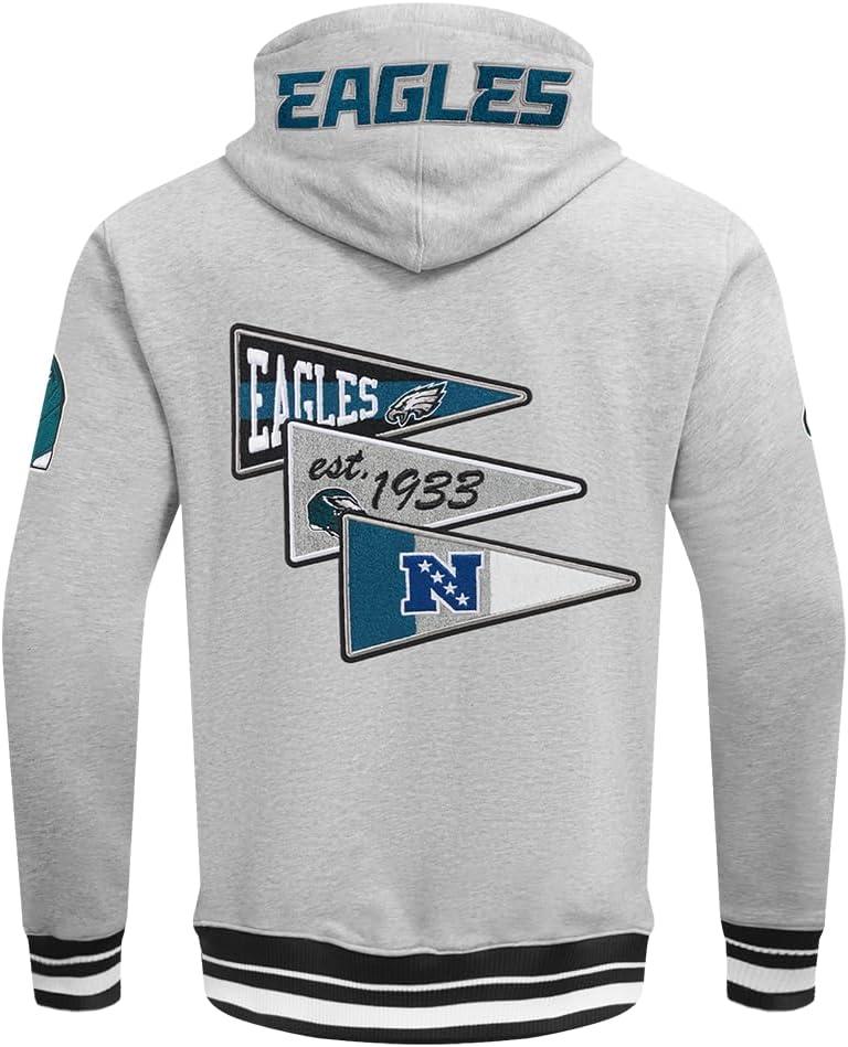 imagePro Standard Mens NFL Team Pennants Brushed Back French Terry Pull Over HoodieGrey