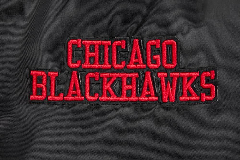 imagePro Standard Mens NHL Retro Classics Satin JacketBlackRedBlack