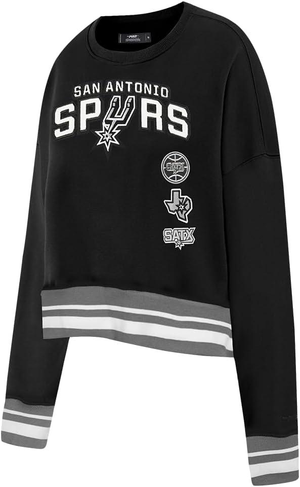 imagePro Standard NBA womens Womens Nba Retro Classics Brushed Back French Terry Crewneck SweatshirtBlackGray