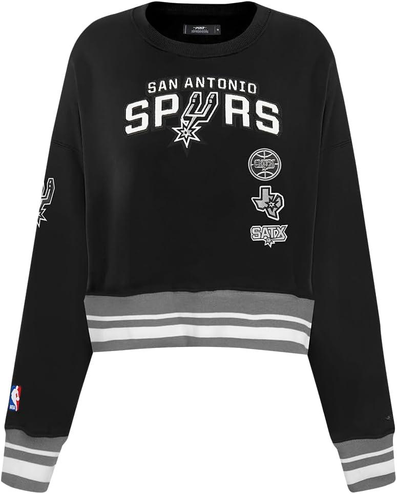 imagePro Standard NBA womens Womens Nba Retro Classics Brushed Back French Terry Crewneck SweatshirtBlackGray