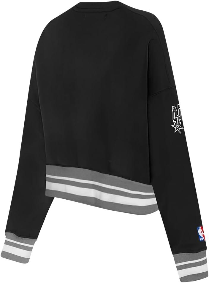 imagePro Standard NBA womens Womens Nba Retro Classics Brushed Back French Terry Crewneck SweatshirtBlackGray