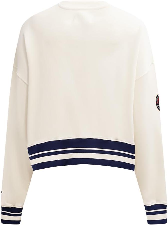 imagePro Standard NBA womens Womens Nba Retro Classics Brushed Back French Terry Crewneck SweatshirtEggshell Midnight Navy