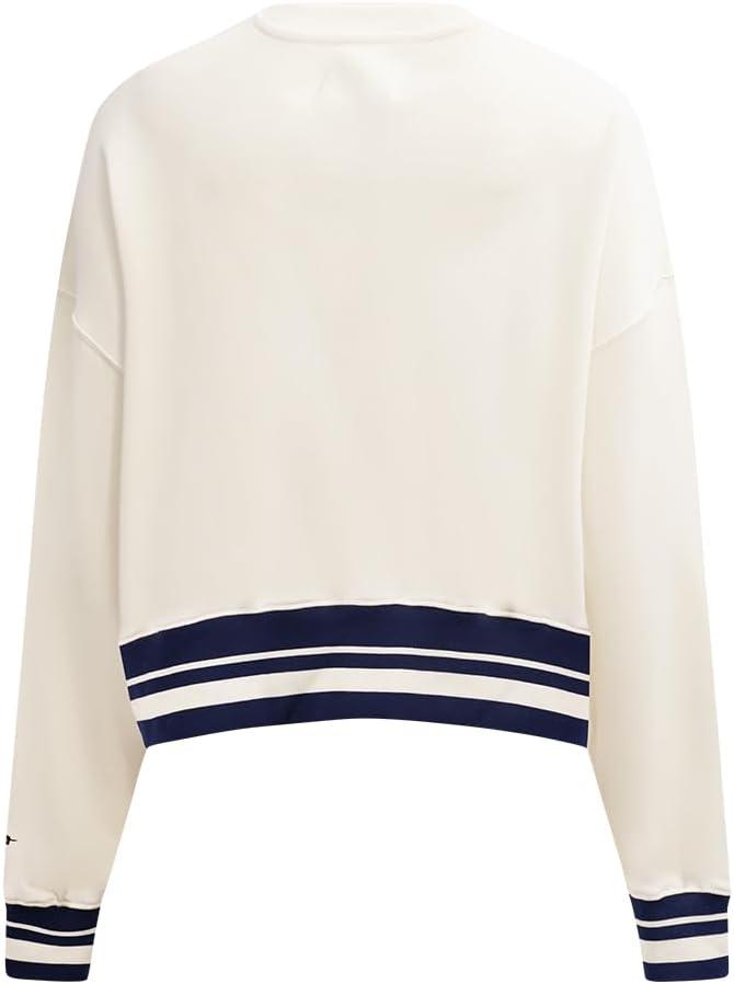 imagePro Standard NBA womens Womens Nba Retro Classics Brushed Back French Terry Crewneck SweatshirtEggshell Midnight Navy