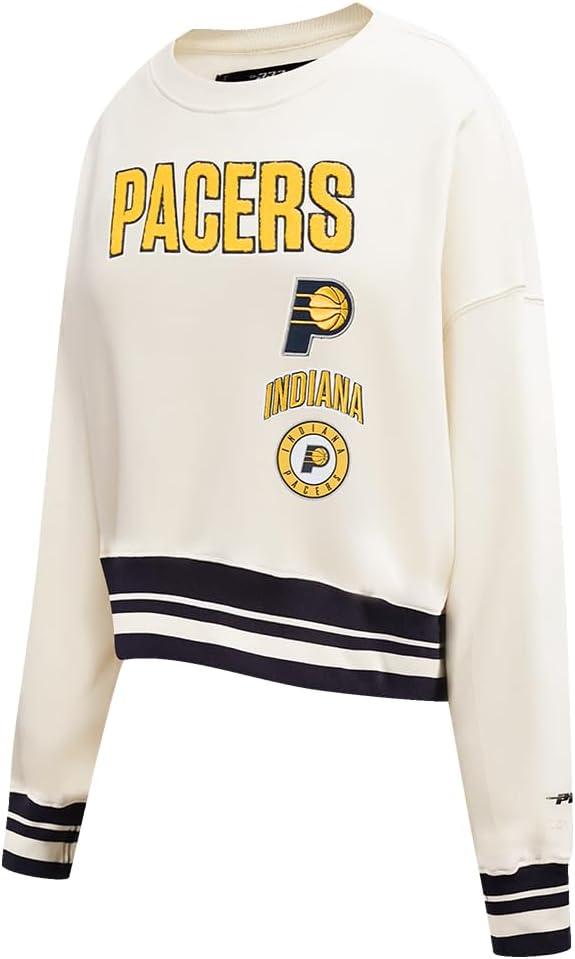 imagePro Standard NBA womens Womens Nba Retro Classics Brushed Back French Terry Crewneck SweatshirtEggshell Midnight Navy