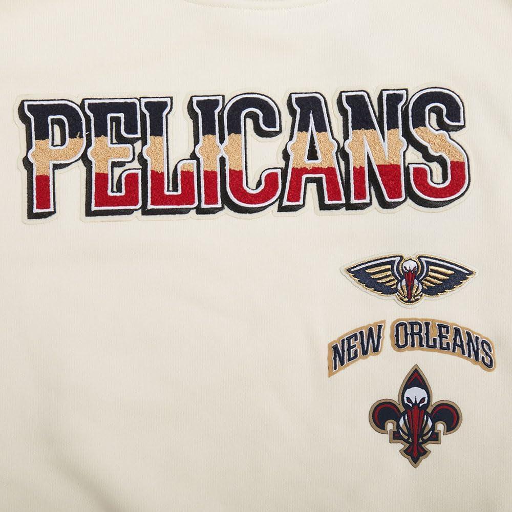 imagePro Standard NBA womens Womens Nba Retro Classics Brushed Back French Terry Crewneck SweatshirtEggshell Midnight Navy