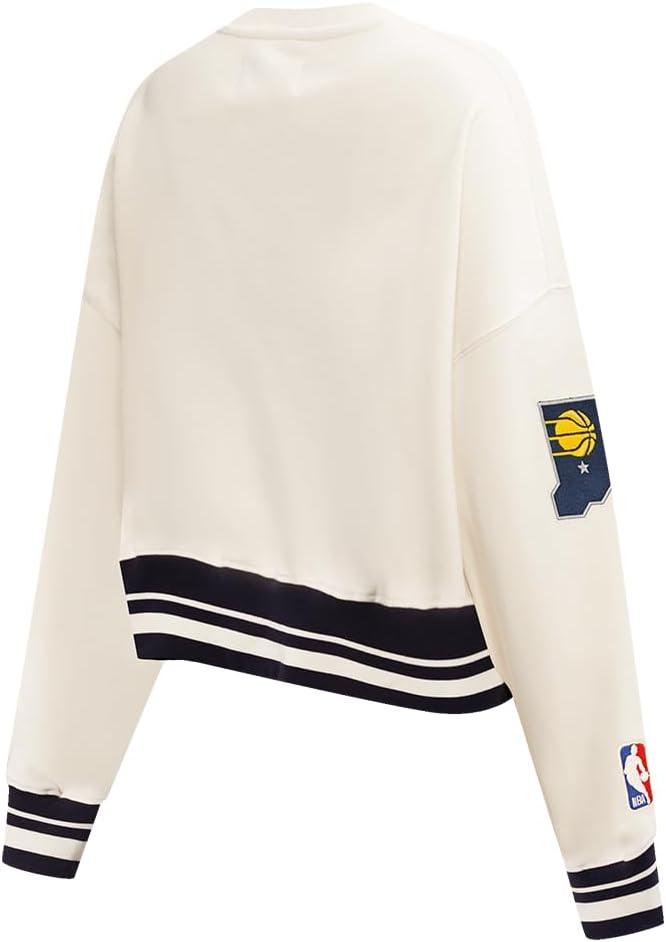 imagePro Standard NBA womens Womens Nba Retro Classics Brushed Back French Terry Crewneck SweatshirtEggshell Midnight Navy