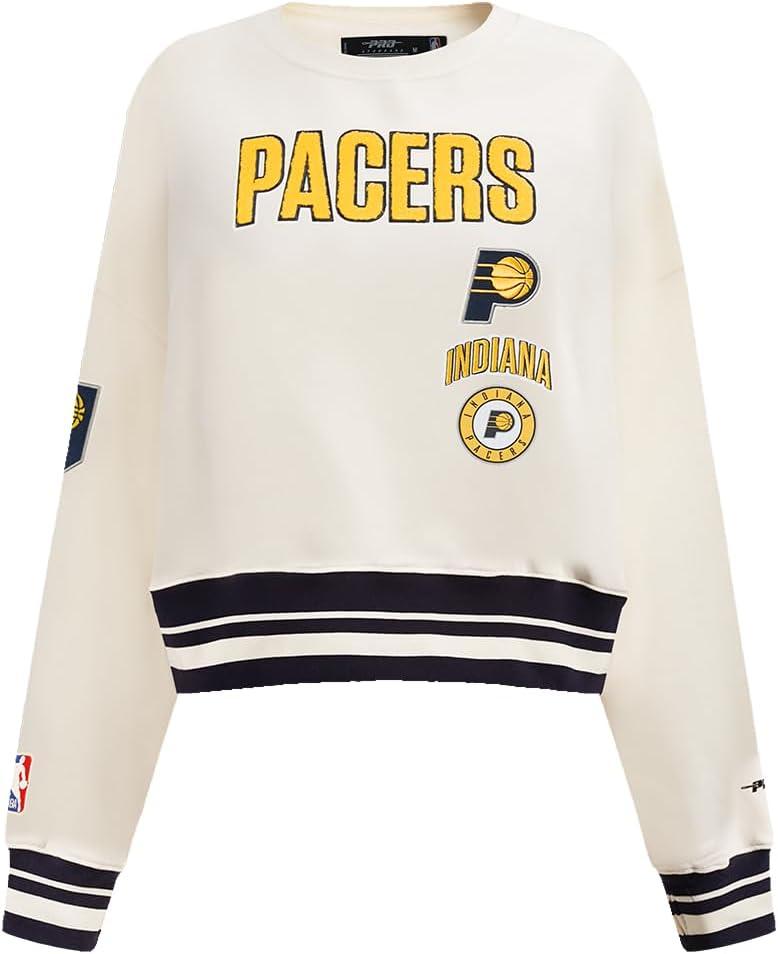 imagePro Standard NBA womens Womens Nba Retro Classics Brushed Back French Terry Crewneck SweatshirtEggshell Midnight Navy