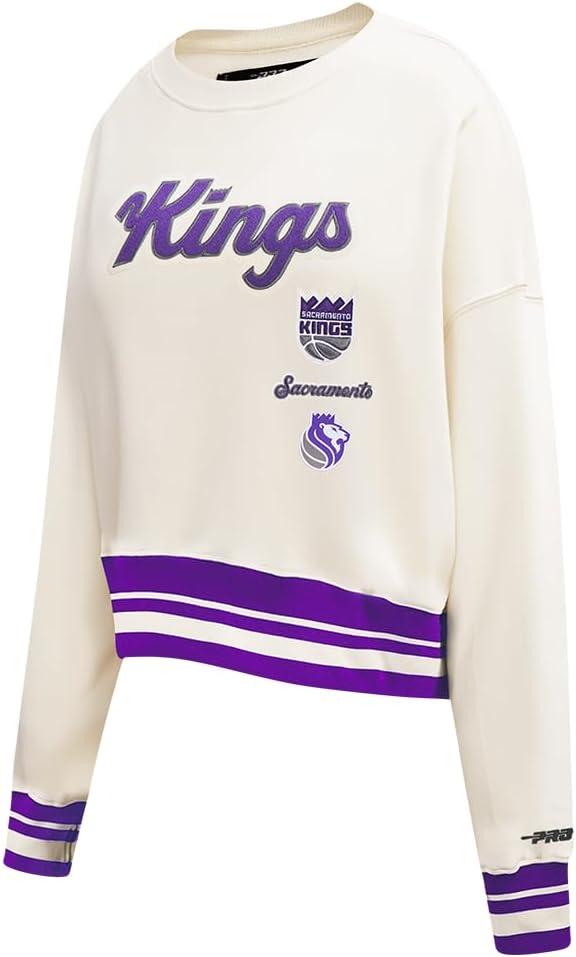 imagePro Standard NBA womens Womens Nba Retro Classics Brushed Back French Terry Crewneck SweatshirtEggshell Purple