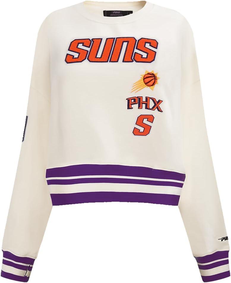 imagePro Standard NBA womens Womens Nba Retro Classics Brushed Back French Terry Crewneck SweatshirtEggshell Purple