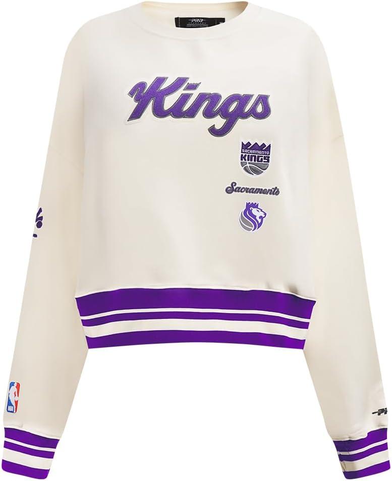 imagePro Standard NBA womens Womens Nba Retro Classics Brushed Back French Terry Crewneck SweatshirtEggshell Purple