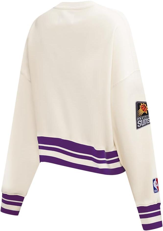 imagePro Standard NBA womens Womens Nba Retro Classics Brushed Back French Terry Crewneck SweatshirtEggshell Purple
