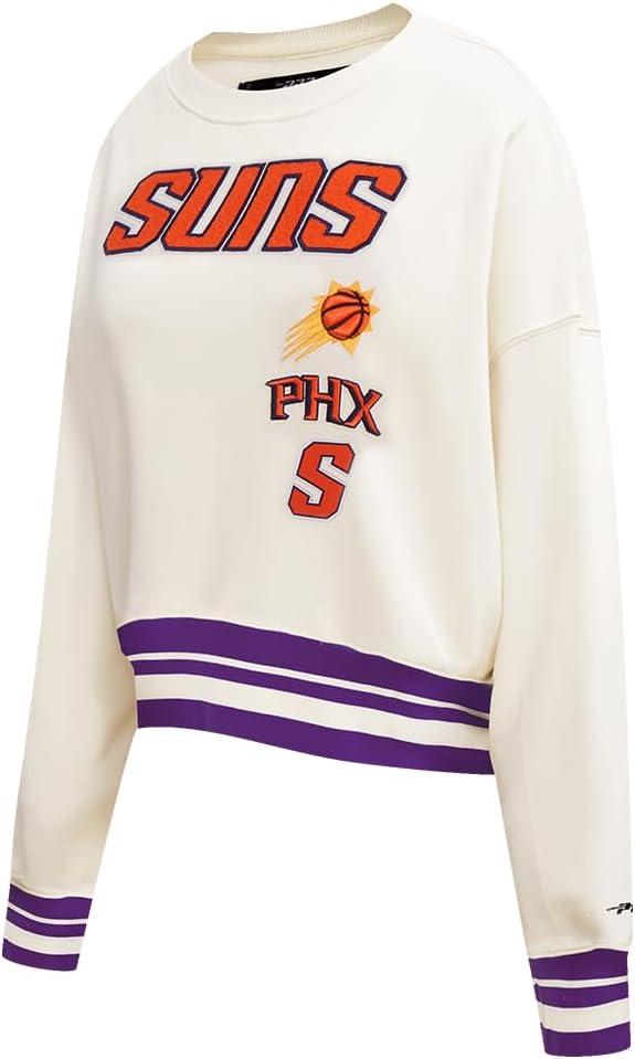 imagePro Standard NBA womens Womens Nba Retro Classics Brushed Back French Terry Crewneck SweatshirtEggshell Purple