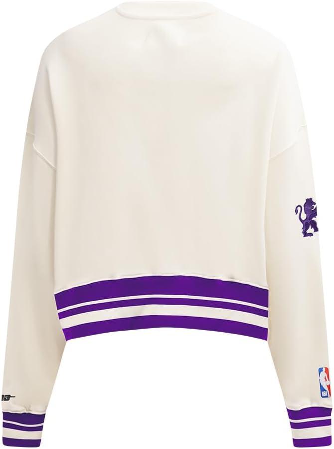 imagePro Standard NBA womens Womens Nba Retro Classics Brushed Back French Terry Crewneck SweatshirtEggshell Purple