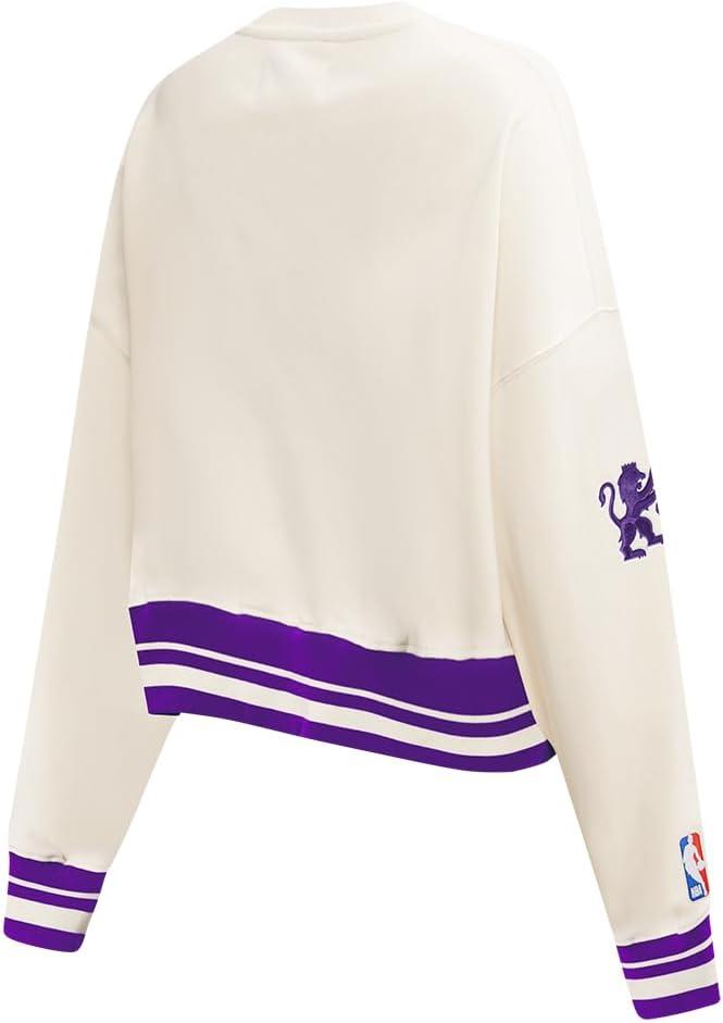imagePro Standard NBA womens Womens Nba Retro Classics Brushed Back French Terry Crewneck SweatshirtEggshell Purple