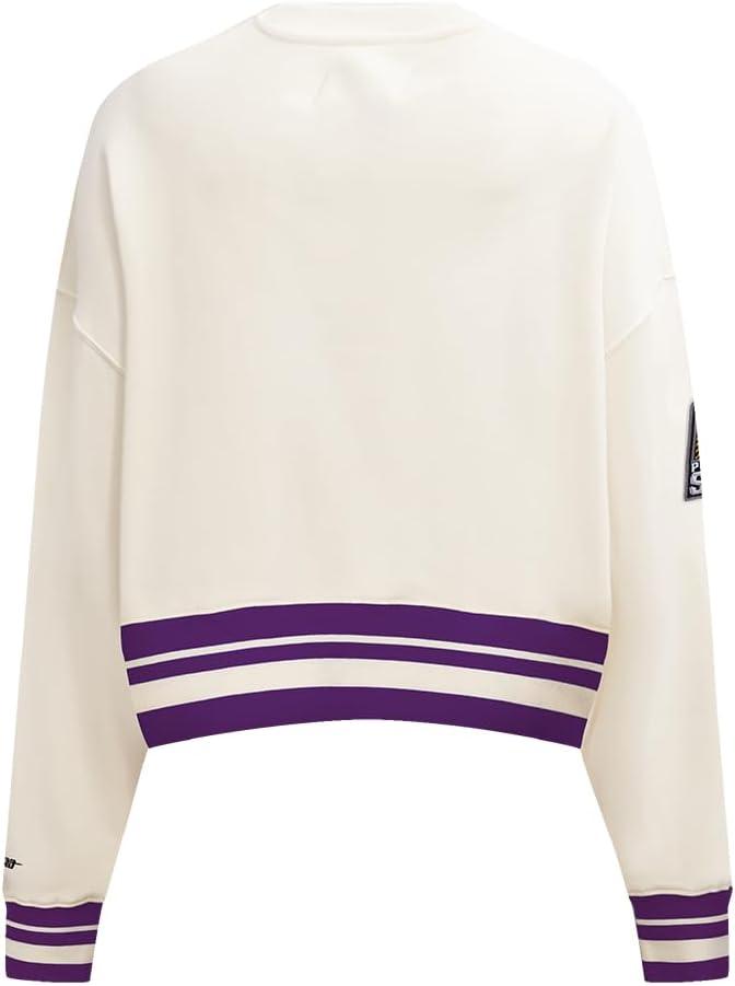 imagePro Standard NBA womens Womens Nba Retro Classics Brushed Back French Terry Crewneck SweatshirtEggshell Purple