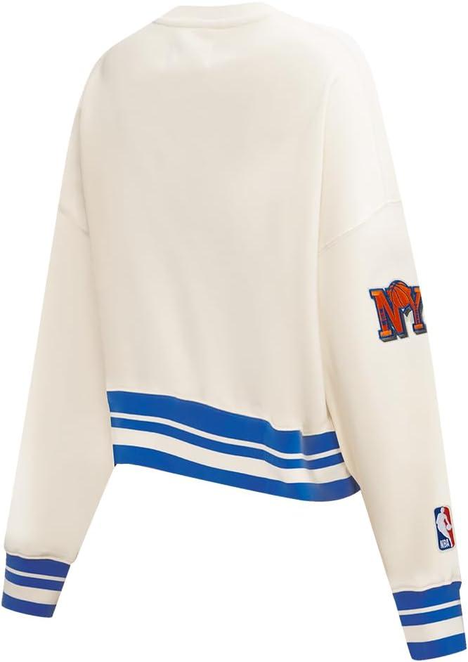 imagePro Standard NBA womens Womens Nba Retro Classics Brushed Back French Terry Crewneck SweatshirtEggshellRoyal Blue