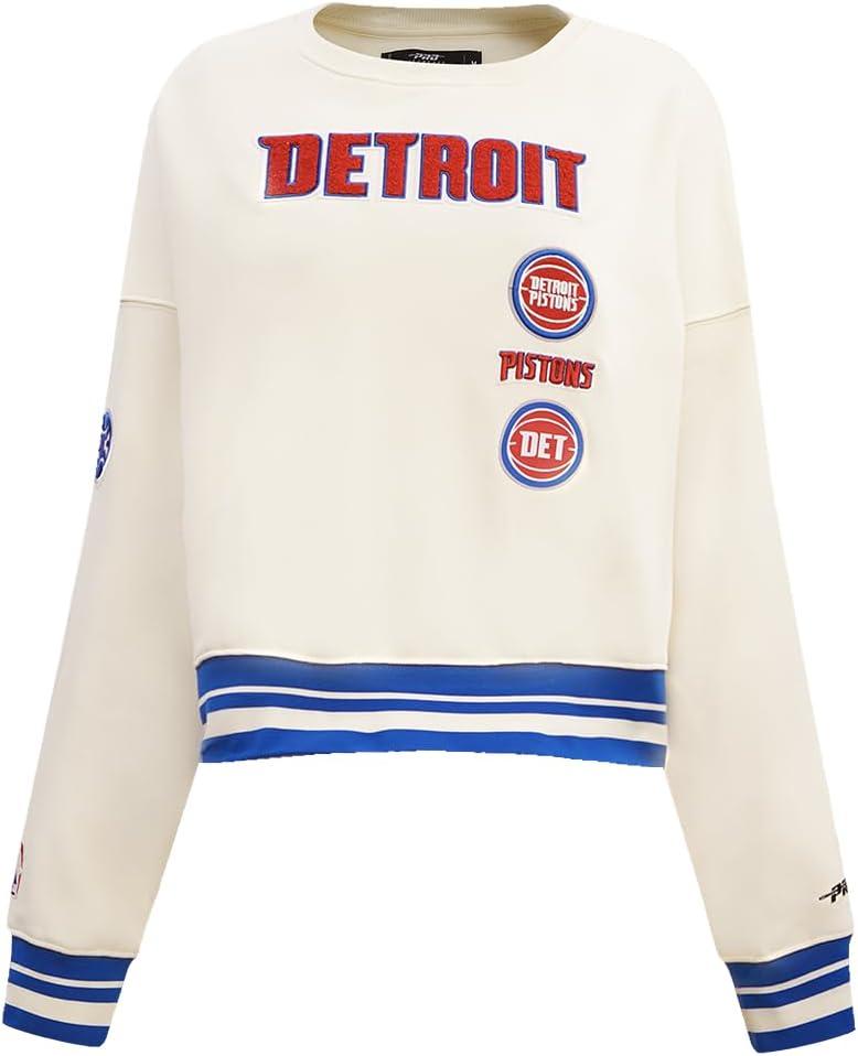 imagePro Standard NBA womens Womens Nba Retro Classics Brushed Back French Terry Crewneck SweatshirtEggshellRoyal Blue