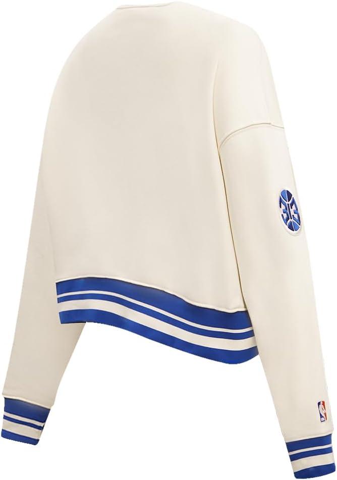 imagePro Standard NBA womens Womens Nba Retro Classics Brushed Back French Terry Crewneck SweatshirtEggshellRoyal Blue