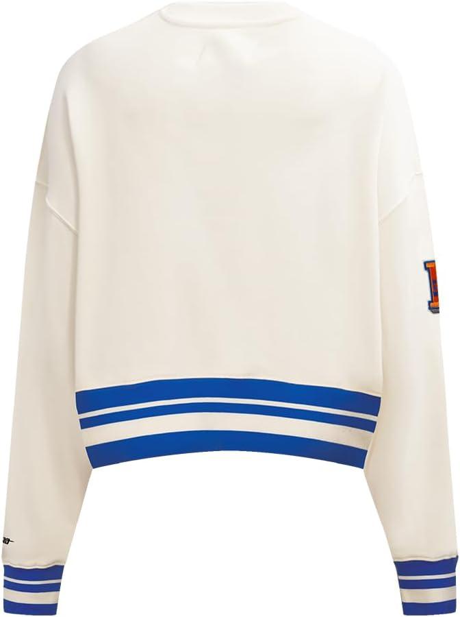 imagePro Standard NBA womens Womens Nba Retro Classics Brushed Back French Terry Crewneck SweatshirtEggshellRoyal Blue