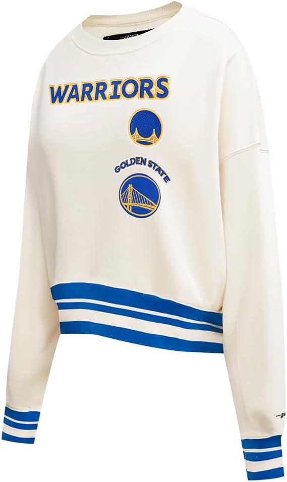 imagePro Standard NBA womens Womens Nba Retro Classics Brushed Back French Terry Crewneck SweatshirtEggshellRoyal Blue