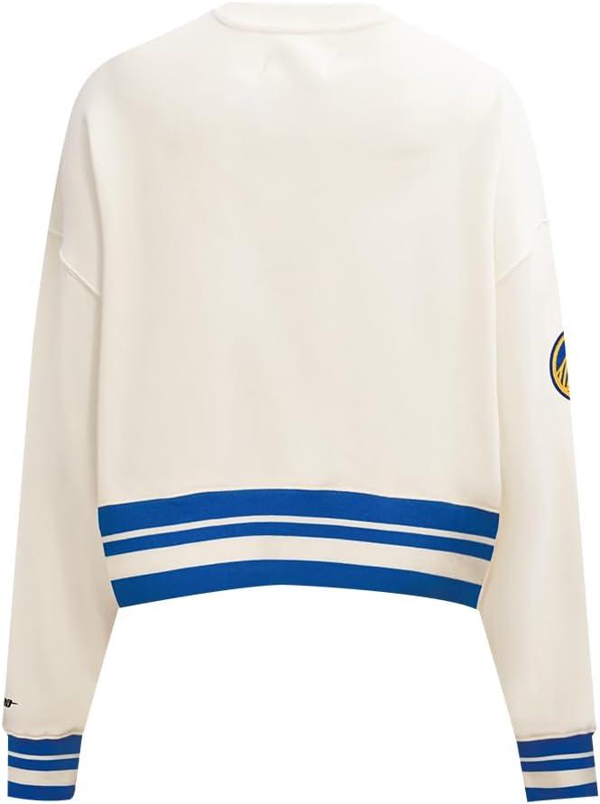 imagePro Standard NBA womens Womens Nba Retro Classics Brushed Back French Terry Crewneck SweatshirtEggshellRoyal Blue