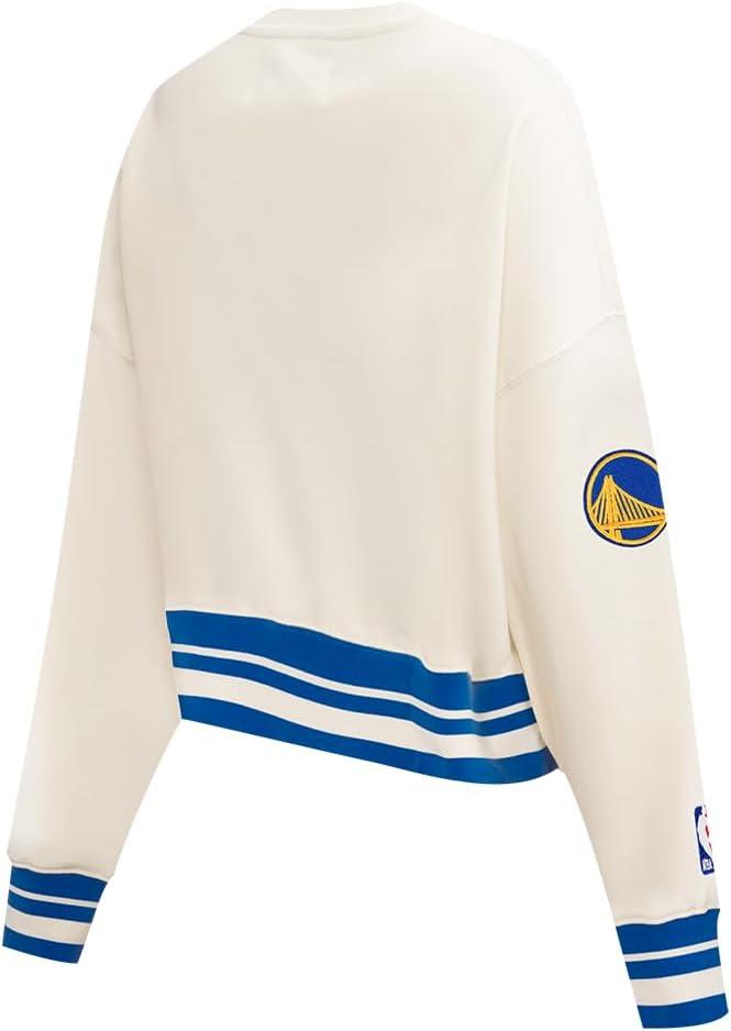 imagePro Standard NBA womens Womens Nba Retro Classics Brushed Back French Terry Crewneck SweatshirtEggshellRoyal Blue