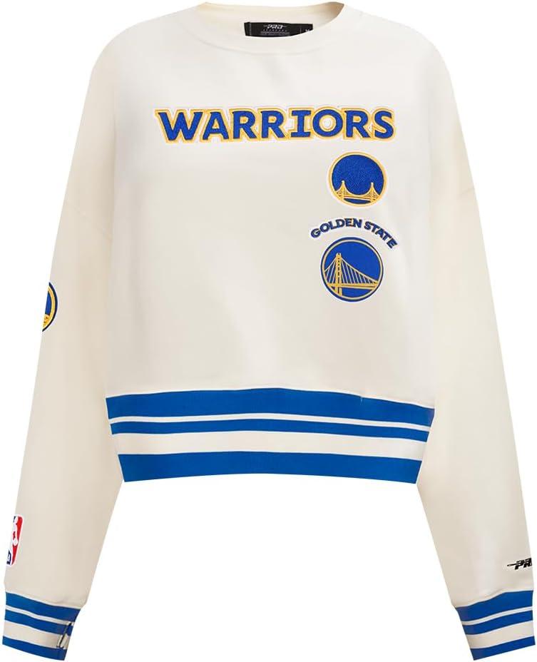 imagePro Standard NBA womens Womens Nba Retro Classics Brushed Back French Terry Crewneck SweatshirtEggshellRoyal Blue