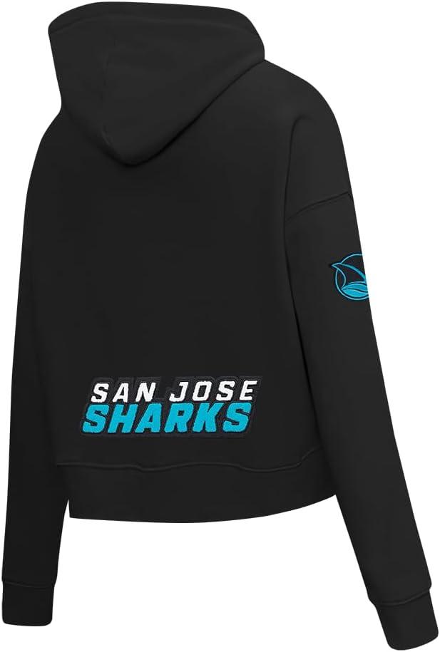 imagePro Standard NHL womens Womens Nhl Classic Chenille Brushed Back French Terry Cropped Pullover HoodieBlack