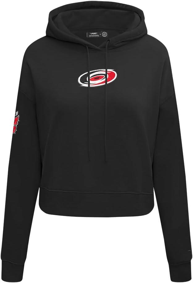 imagePro Standard NHL womens Womens Nhl Classic Chenille Brushed Back French Terry Cropped Pullover HoodieBlack