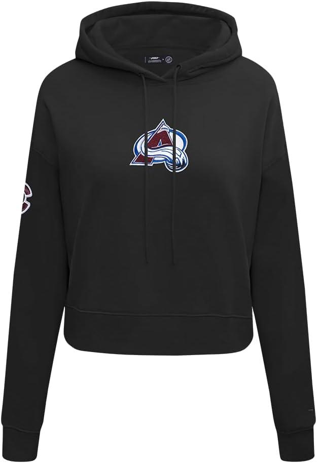 imagePro Standard NHL womens Womens Nhl Classic Chenille Brushed Back French Terry Cropped Pullover HoodieBlack