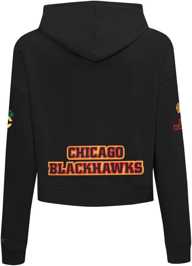 imagePro Standard NHL womens Womens Nhl Classic Chenille Brushed Back French Terry Cropped Pullover HoodieBlack