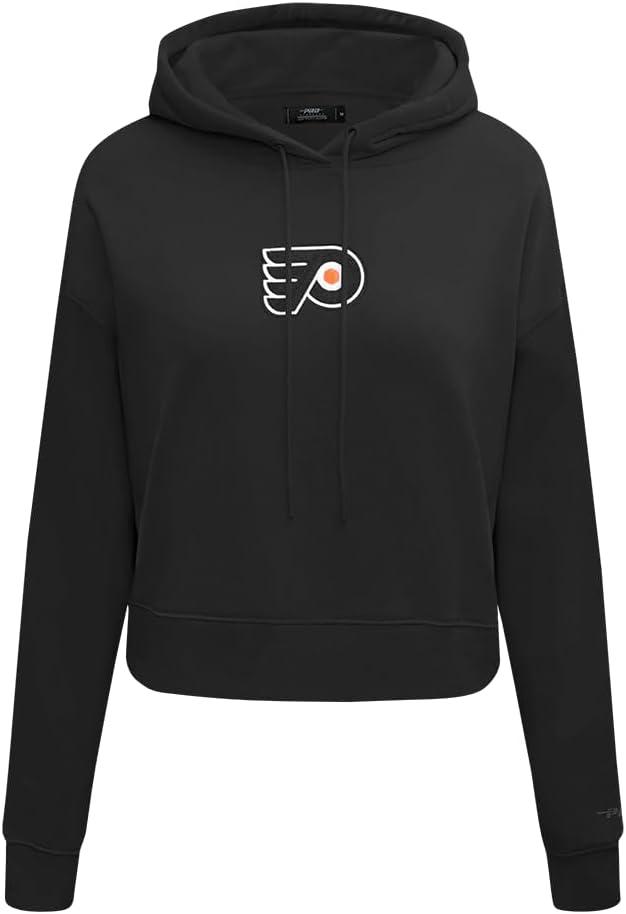 imagePro Standard NHL womens Womens Nhl Classic Chenille Brushed Back French Terry Cropped Pullover HoodieBlack