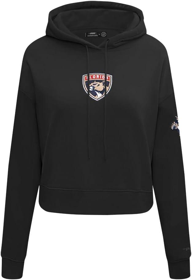 imagePro Standard NHL womens Womens Nhl Classic Chenille Brushed Back French Terry Cropped Pullover HoodieBlack