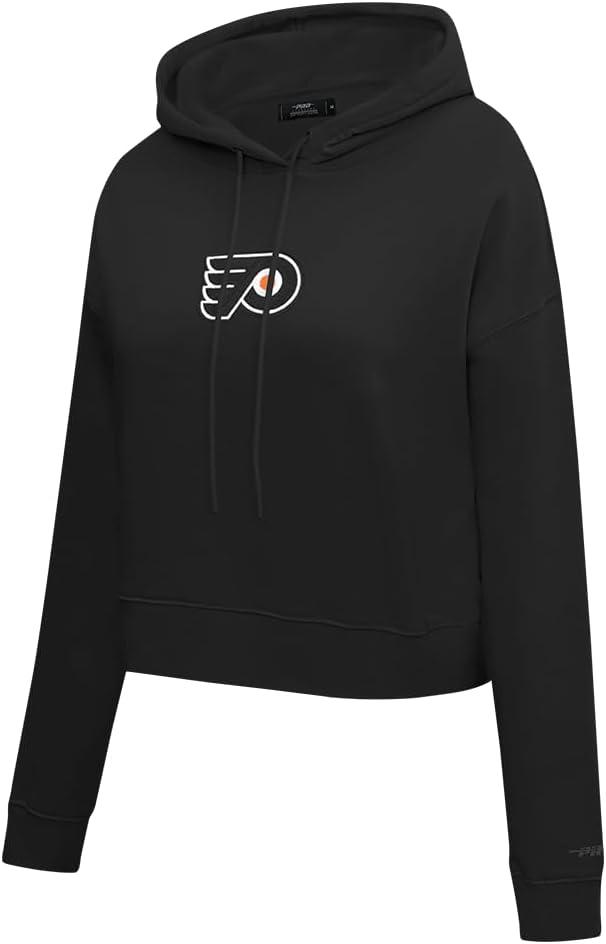 imagePro Standard NHL womens Womens Nhl Classic Chenille Brushed Back French Terry Cropped Pullover HoodieBlack