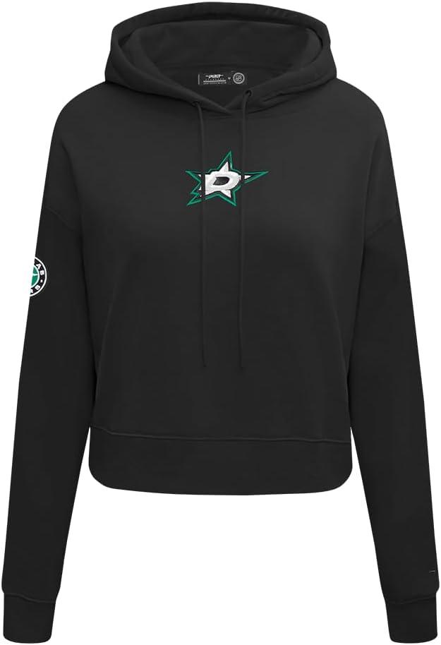 imagePro Standard NHL womens Womens Nhl Classic Chenille Brushed Back French Terry Cropped Pullover HoodieBlack