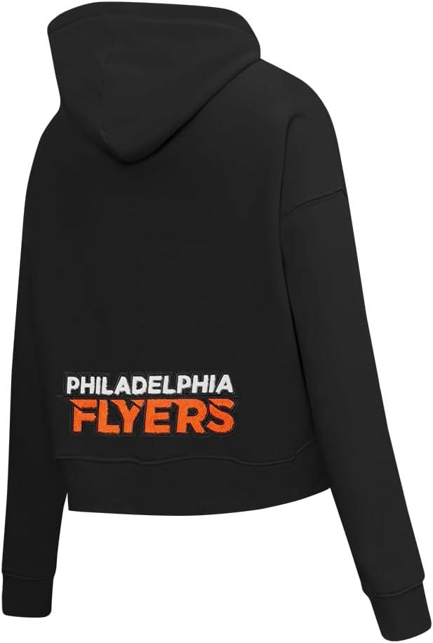 imagePro Standard NHL womens Womens Nhl Classic Chenille Brushed Back French Terry Cropped Pullover HoodieBlack