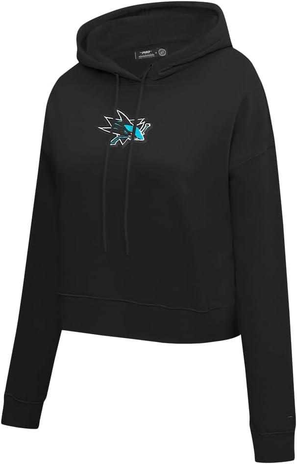 imagePro Standard NHL womens Womens Nhl Classic Chenille Brushed Back French Terry Cropped Pullover HoodieBlack
