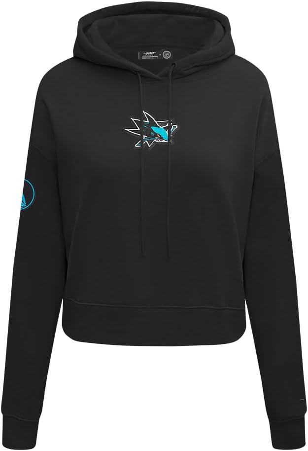 imagePro Standard NHL womens Womens Nhl Classic Chenille Brushed Back French Terry Cropped Pullover HoodieBlack