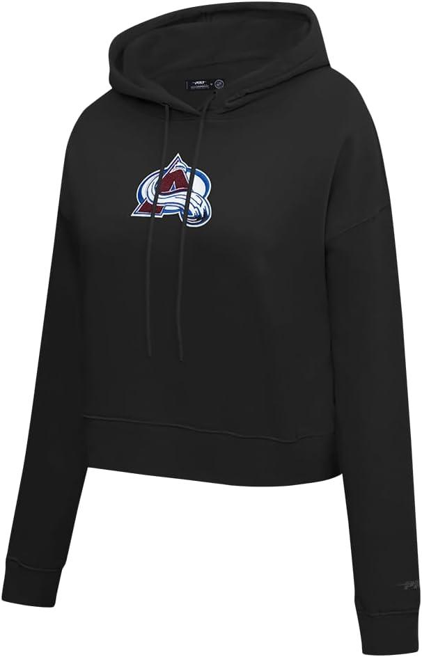 imagePro Standard NHL womens Womens Nhl Classic Chenille Brushed Back French Terry Cropped Pullover HoodieBlack