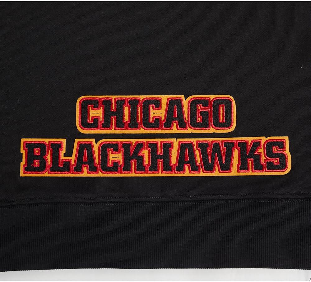 imagePro Standard NHL womens Womens Nhl Classic Chenille Brushed Back French Terry Cropped Pullover HoodieBlack