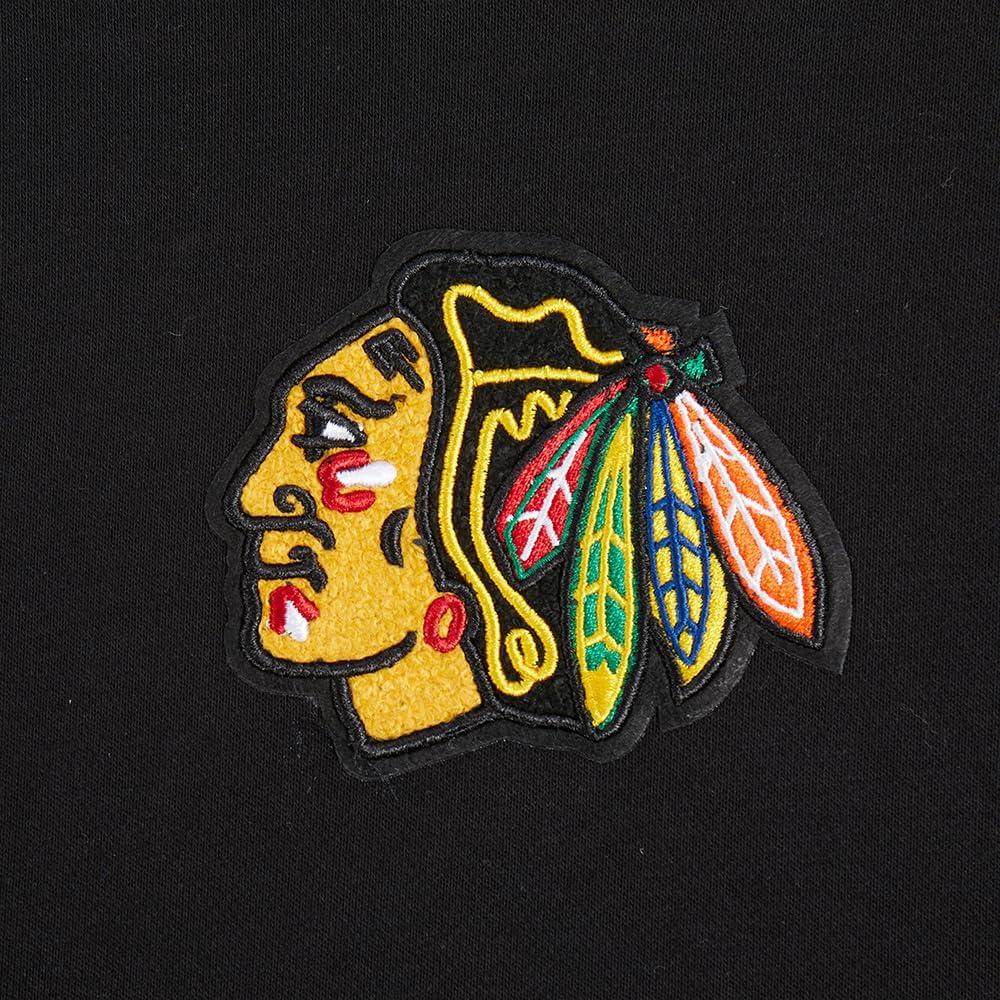 imagePro Standard NHL womens Womens Nhl Classic Chenille Brushed Back French Terry Cropped Pullover HoodieBlack