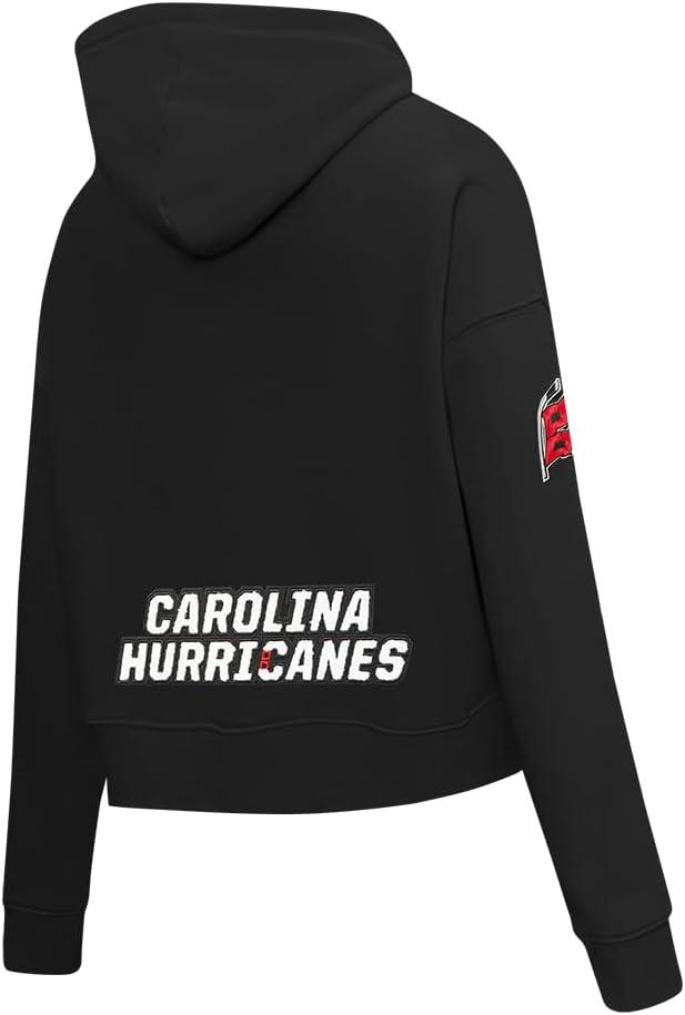 imagePro Standard NHL womens Womens Nhl Classic Chenille Brushed Back French Terry Cropped Pullover HoodieBlack