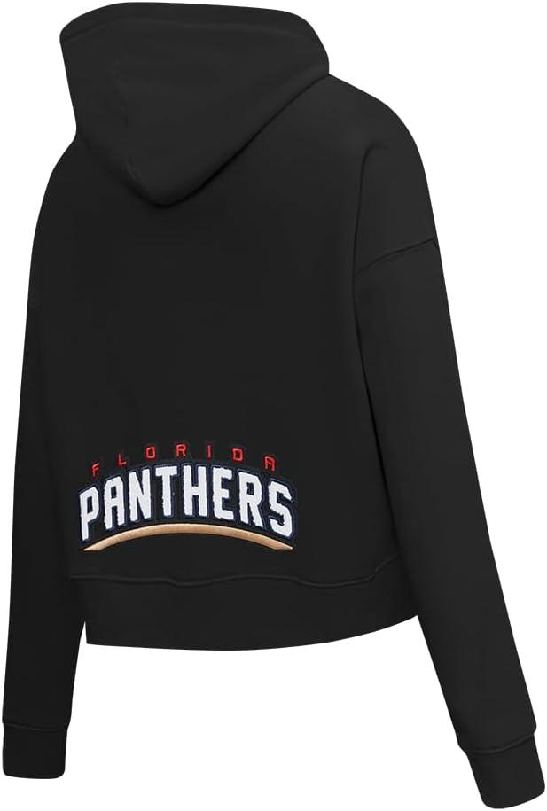 imagePro Standard NHL womens Womens Nhl Classic Chenille Brushed Back French Terry Cropped Pullover HoodieBlack