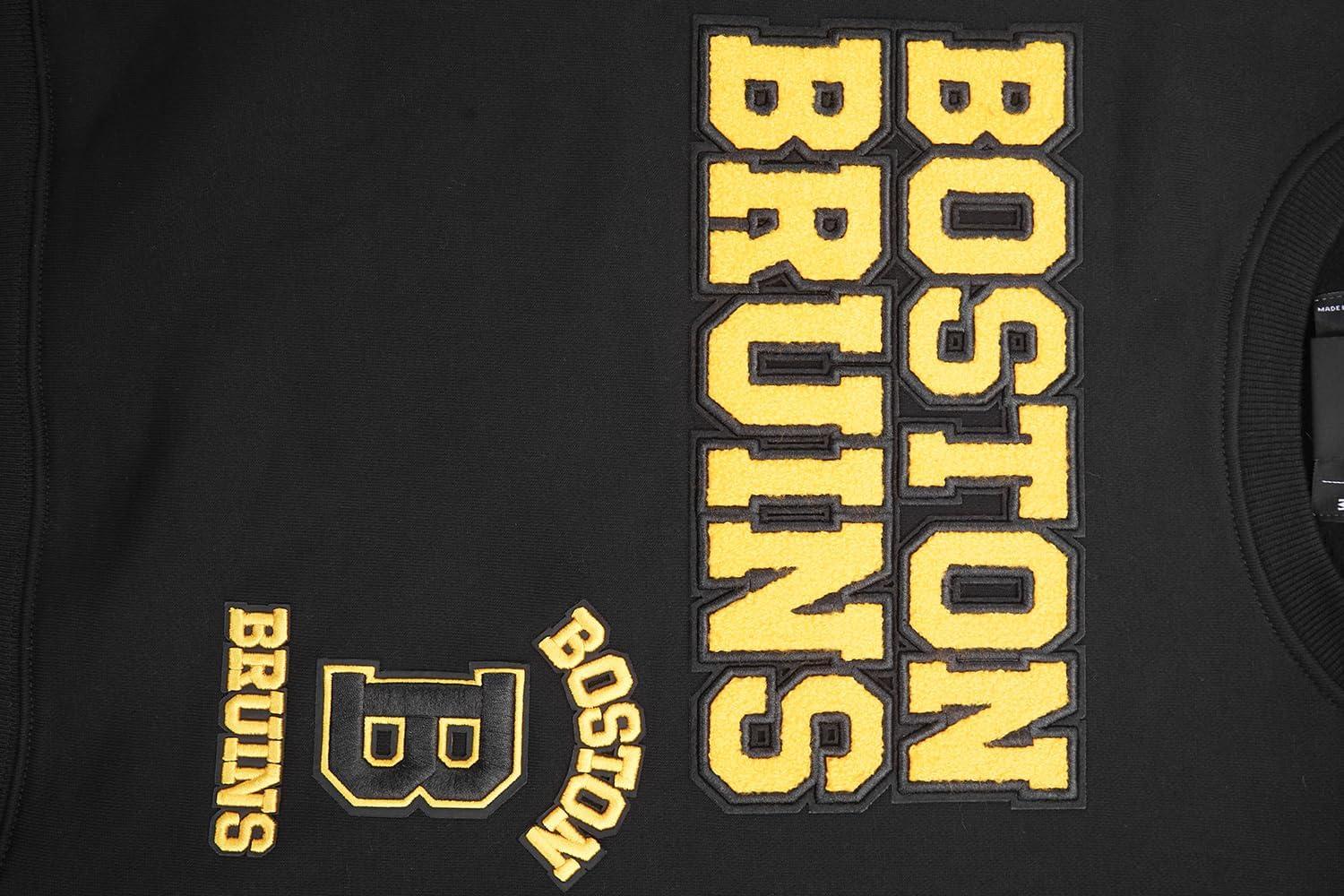 imagePro Standard NHL womens Womens Nhl Retro Classics Brushed Back French Terry Crewneck SweatshirtBlackYellow