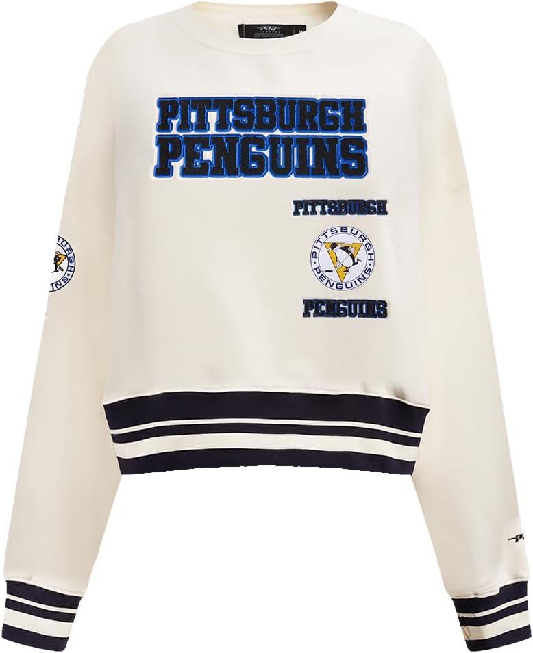 imagePro Standard NHL womens Womens Nhl Retro Classics Brushed Back French Terry Crewneck SweatshirtEggshell Black