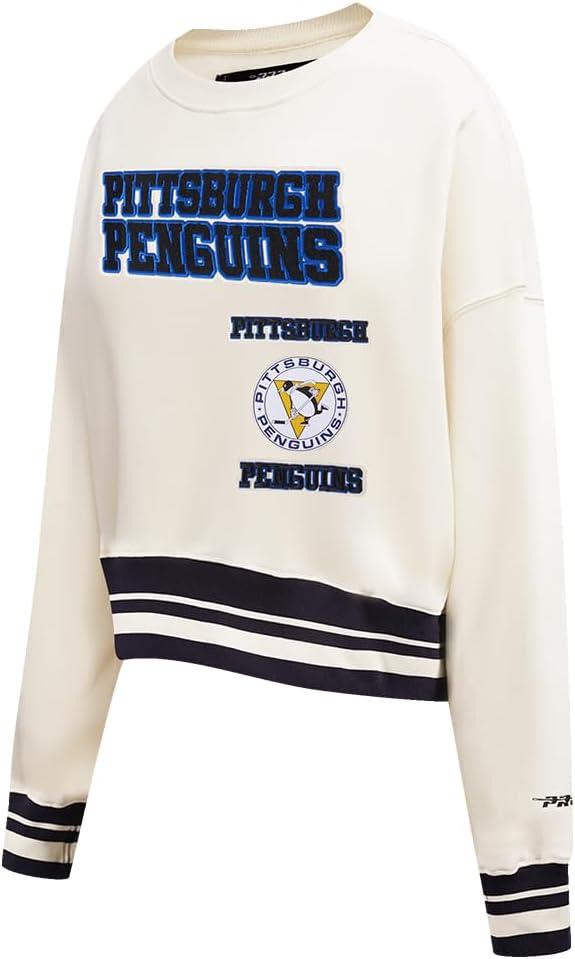 imagePro Standard NHL womens Womens Nhl Retro Classics Brushed Back French Terry Crewneck SweatshirtEggshell Black